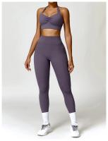 Mallas de Yoga con espalda en V para mujer, Leggings de cintura alta, levantamiento de cadera, melocotón miel, deportes - details 12