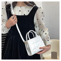 1 bolso elegante de color sólido para mujer con correa desmontable - Diseño con patrón de corazón, perfecto para regalo del Día de San Valentín, disponible en magenta, blanco, negro, verde, amarillo - details 29