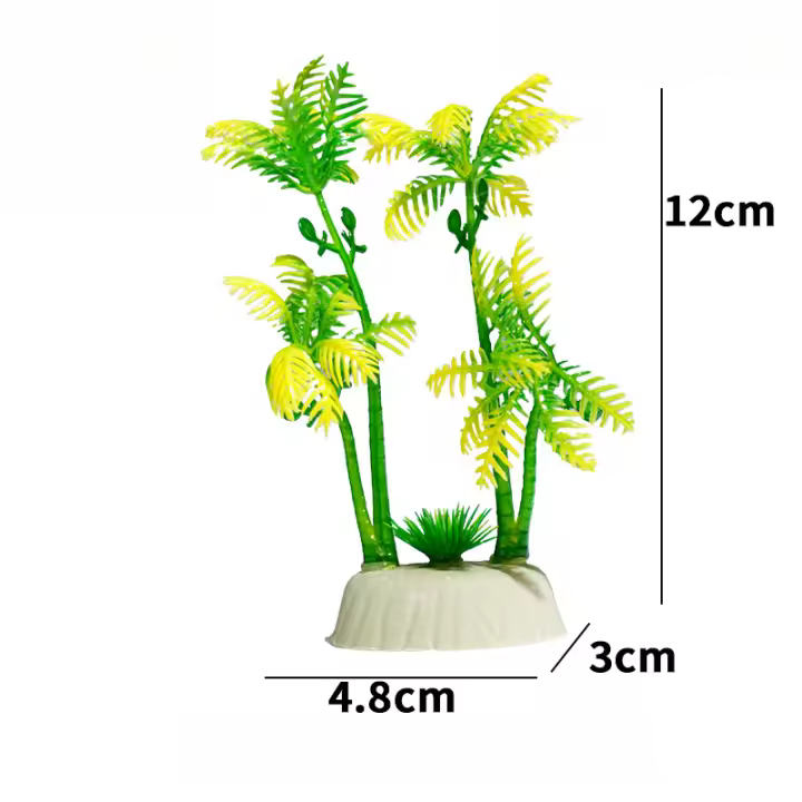 Simulado pequeño árbol de coco tanque de peces conjunto de acuario plantas acuáticas decorativo paisajismo adorno pequeño péndulo conjunto cocotero - 1