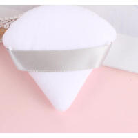 Esponja de maquillaje de terciopelo Triangular ligera lavable, 1/2 Uds., para rostro y cuerpo, esponja cosmética de algodón suave - details 2