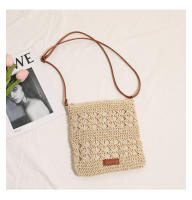 Bolso de paja cruzado de estilo fresco, bolso tejido vertical, bolso de playa de vacaciones, bolso de hombro versátil para mujeres - details 8