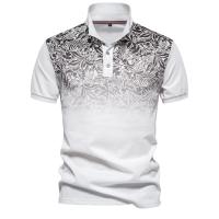 Polos de mezcla de algodón con estampado degradado de nuevo diseño para hombres Polos de manga corta de moda de verano para hombres - details 1