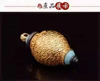 Joyería tibetana, nuevo y exquisito Material mixto, cobre puro bermellón con colgante de collar de caja Gawu de caracol de mar dorado dorado - details 6
