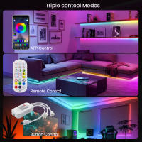 Tira de neón LED WS2812B para habitación, cuerda de silicona con patrón reticulado, impermeable, Flexible, colorida, 5V, Control Bluetooth - details 1