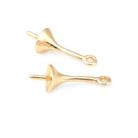 Perlas de latón de alta calidad con baño de oro de 18K, media perforación, para conectar dijes, tapas de perlas, accesorios para la fabricación de joyería DIY para mujeres - details 9
