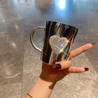"Taza de Café Corazón con Diamantes - Acero Inoxidable 304, Diseño Elegante, Taza Viaje para Mujer, Regalo Romántico con Purpurina |   Envío Rápido Miravia" - details 4