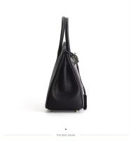 Bolso de mano de cuero genuino con patrón de lichi para mujer, Bolso grande de un hombro, capa superior, nuevo - detalles 11