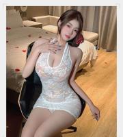 Lencería con cuello colgante, ropa transparente con cuello en V profundo, vestido de gran tamaño, ropa sexy de látex para mujer - details 6