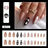 Uñas postizas de almendra desmontables francesas, diseño Purprina DIY, 24 piezas - details 6