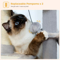 PAWZ Road Árbol para gatos 2 en 1 con poste rascador de Sisal, hamaca, condominio para gatos grande, casa tipo torre para gatos pequeños, tablero rascador para gatos de interior, juguetes para gatos - details 8