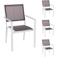 Silla de jardín apilable Deluxe Tailandesa |   De aluminio y textileno |   Tamaño 55x60x86 cm. |   (2, Negro y Marrón) - details 31