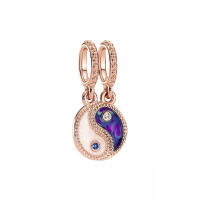 Pulsera de plata de dos tonos con colgante triple celestial de cuentas en forma de corazón para la fabricación de joyas - details 57