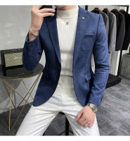 Traje de Abrigo de Piel de Ciervo de Alta Calidad Ajuste Delgado, Moda de Negocios Casual, Botón Único - details 7