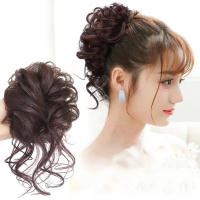 Moño de pelo desordenado para mujer, extensión de coleta ondulada y rizada, Scrunchies para el cabello, postizo Updo - details 5