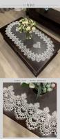 Mantel de té, mantel para mesa de comedor, forma ovalada, blanco, europeo, flor bordada de poliéster, decoración de sala de estar - details 6