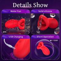 Masaje de placer portátil Rosa lengua vibrador lamer dispositivo de succión del clítoris juguete sexual para mujeres mama clítoris coquetear masturbación vibrando huevo - details 2