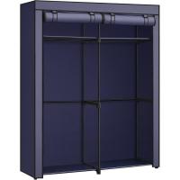 Armario de Tela Portátil Barras para Colgar, Perchero, Plegable, Guardarropa para Dormitorio, Estudio 140 x 43 x 174 cm, Gris RYG02GY - details 16