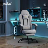 Silla de Oficina de Metal con Respaldar y Soporte Lumbar Asiento Amplio y Lleno de Cojín, Diseño de Malla Gris, GS11gr - details 1