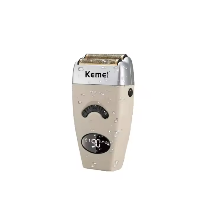 Kemei-maquinilla de afeitar eléctrica para hombre, afeitadora de doble lámina de 0mm con cabeza calva, máquina profesional de acabado de barbero, recortadora inalámbrica para Barba, 5856 - 1