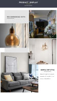 Luces colgantes modernas, pantalla de cristal ámbar transparente, lámparas colgantes para Loft, E27, 220V, para comedor, decoración del hogar - details 8
