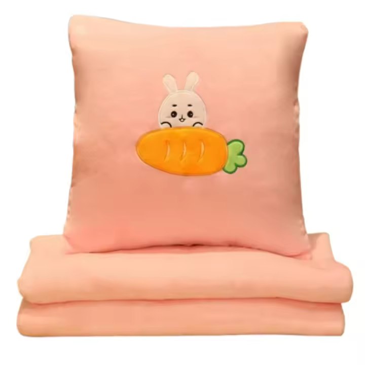 Manta-Cojín 2-en-1 Almohada de Oficina Calentadora para Niñas Almohada de Coche Cómoda - 1