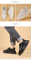 Marca de moda primavera nuevos zapatos de tablero plataforma de cuero para hombres deportes casuales zapatos blancos - details 11