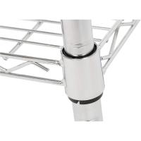 cestas metálicas, 3 estantes, con tapa de madera, Plata - details 1