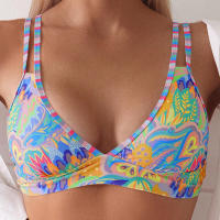 2025 Nuevo Bikini de Moda con Cuello Halter Impreso de Alta Gama para Mujer Traje de Baño de Dos Piezas para la Playa. - details 10