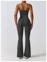 Mono de Yoga ajustado para mujer, traje deportivo informal con correa extraíble, pantalones acampanados, ropa deportiva para gimnasio y entrenamiento - details 11