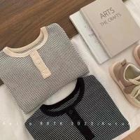 Camiseta de Manga Larga para Niños Primavera Otoño Estilo Coreano a Rayas - details 7
