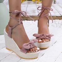 Sandalias de tacón de cuña a la moda para mujer, zapatos informales de verano - details 1