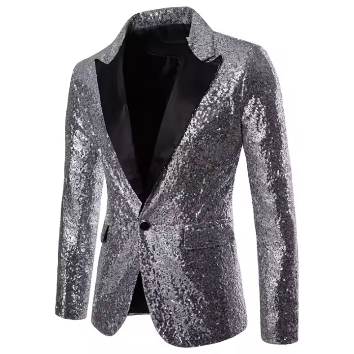Chaqueta de hombre con lentejuelas y botones. - 1