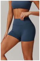 Pantalones cortos de Yoga de cintura alta afilados para mujer, pantalones cortos deportivos ajustados de secado rápido con realce de melocotón para correr y Fitness - details 7