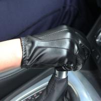 Único a prueba de viento al aire libre invierno Velet hombres mitones de cuero accesorios de moda guantes de dedo completo guantes de pantalla táctil - details 3