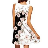Vestido sin mangas con cuello en V para mujer, estampado de vestido cruzado, péndulo - details 2