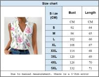 Top de Tirante con Estampado Casual de Verano 2023 Blusa de Mujer Blanca sin Mangas con Cuello en V - details 0
