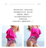 Sexy con volantes con cintura alta y cojín en el pecho, traje de baño dividido en bikini para mujer - details 1