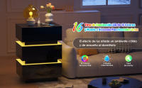 Rcynview Mesa de noche  con 3 cajones de madera blanca organizador de gran espacio para dormitorio y salón 45 x 35 x 62 cm - details 2
