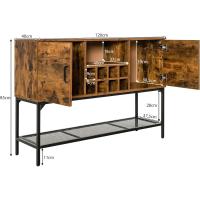 Estante de Vino de Metal Resistente 8 Botellas, 2 Puertas, Diseño de Malla, Ajustable, Para Sala de Estar, Cocina, 120×40×85cm - details 2