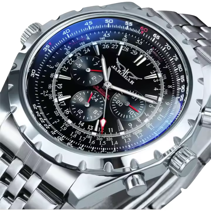 Hombre moda casual hueco multifunción gran dial reloj mecánico automático - 1