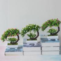 Plantas artificiales bonsái árbol simulado plantas en macetas flores falsas adornos en macetas de mesa - details 0