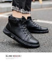 Botas de Cuero de Alta Calidad para Hombres Moda Motocicleta 2022 Botas de Trabajo Cómodas y Impermeables con Plataforma - details 12