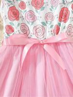 Ropa de verano, vestidos de malla floral sin mangas, moda pastoral, disfraz informal de estilo universitario para niña de 8 a 12 años - details 6