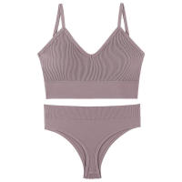 Sujetador deportivo de color sólido para mujer, ropa interior de gimnasio, yoga, entrenamiento atlético, suave, acolchado, 2 piezas - details 21