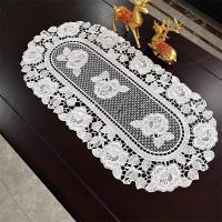 Mantel Ovalado de Crochet Blanco Vintage Pastoral Ideal para Comedor, Cena, Oficina - details 0
