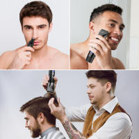 HATTEKER-cortadora de pelo profesional multifunción para hombres, cuchilla de acero inoxidable, recortadora de pelo de nariz, recortadora de barba - details 7