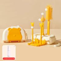 Juego de cepillos de limpieza de biberones multifuncional, oso 8 en 1, cepillo para lavar vasos de vidrio, escurridor de almacenamiento, Kit de cepillo para biberones de León - details 19
