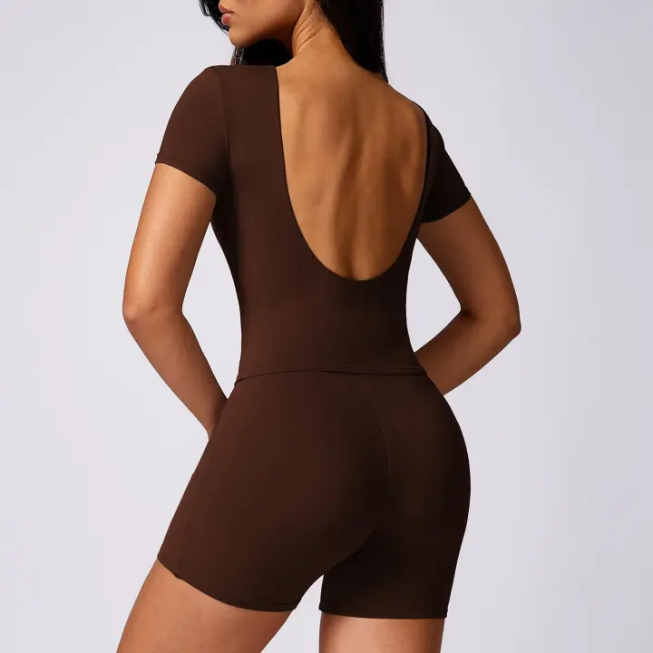 Material de nylon de los pantalones cortos flacos de la parte posterior sólida de la yoga Tre de la comodidad rápida - 1