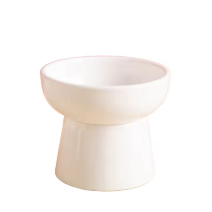 Cuenco elevado para gatos de base alta, comederos de agua y comida para perros de cerámica de 300ml, protección para el cuello, platos de alimentación para mascotas elevados - 1