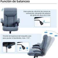 Silla giratoria de trabajo con reposabrazos plegables, altura ajustable, cómoda para la oficina o juegos en casa (azul marino) - details 3